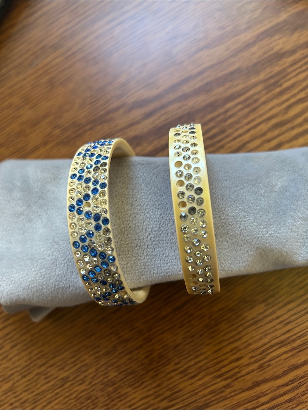 Lot of 2 Antique Art Deco Celluloid Rhinestone Crystal Bracelets